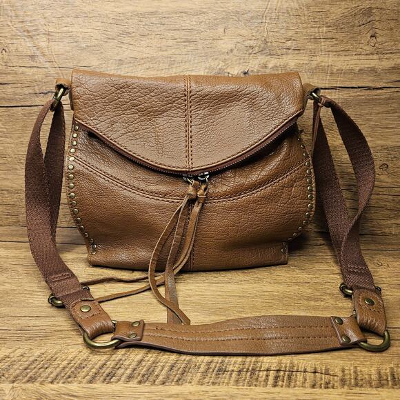 The Sak Silverlake Flap Brown leather boho tassel Crossbody bag purse 11 x 9in - Picture 1 of 10